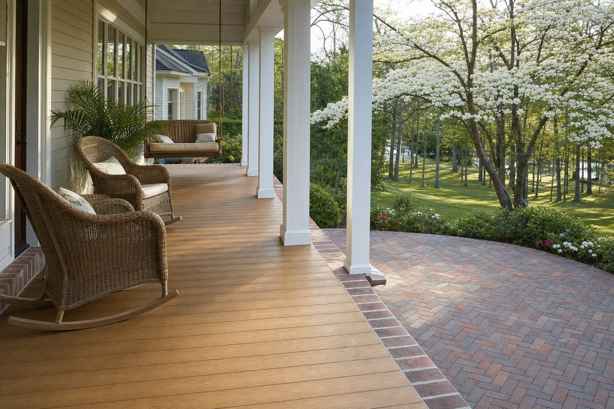 Riverside porch rebuild — 260 sq ft Western Red Cedar
