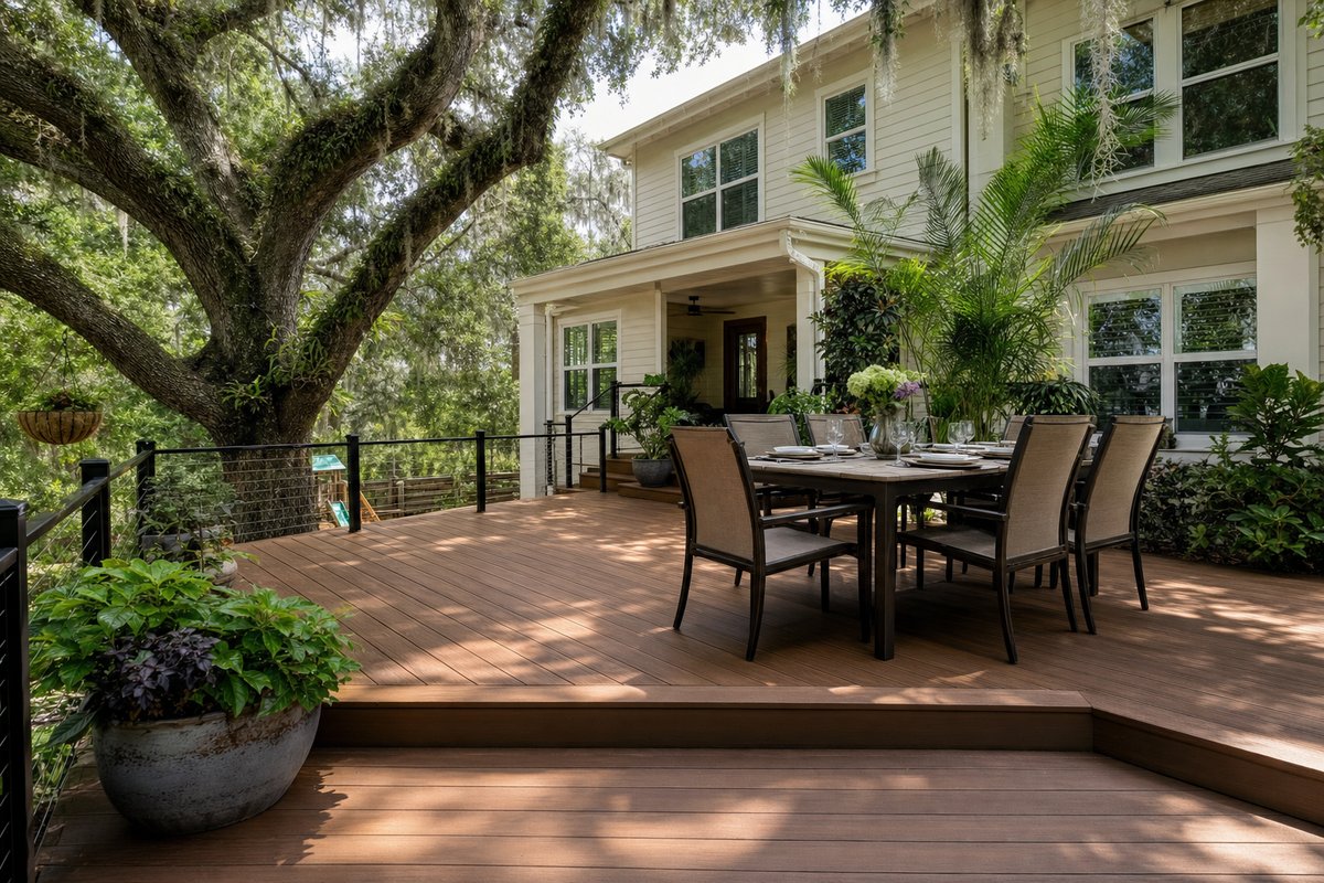 Orange Park composite deck near Fleming Island — 380 sq ft AZEK PVC